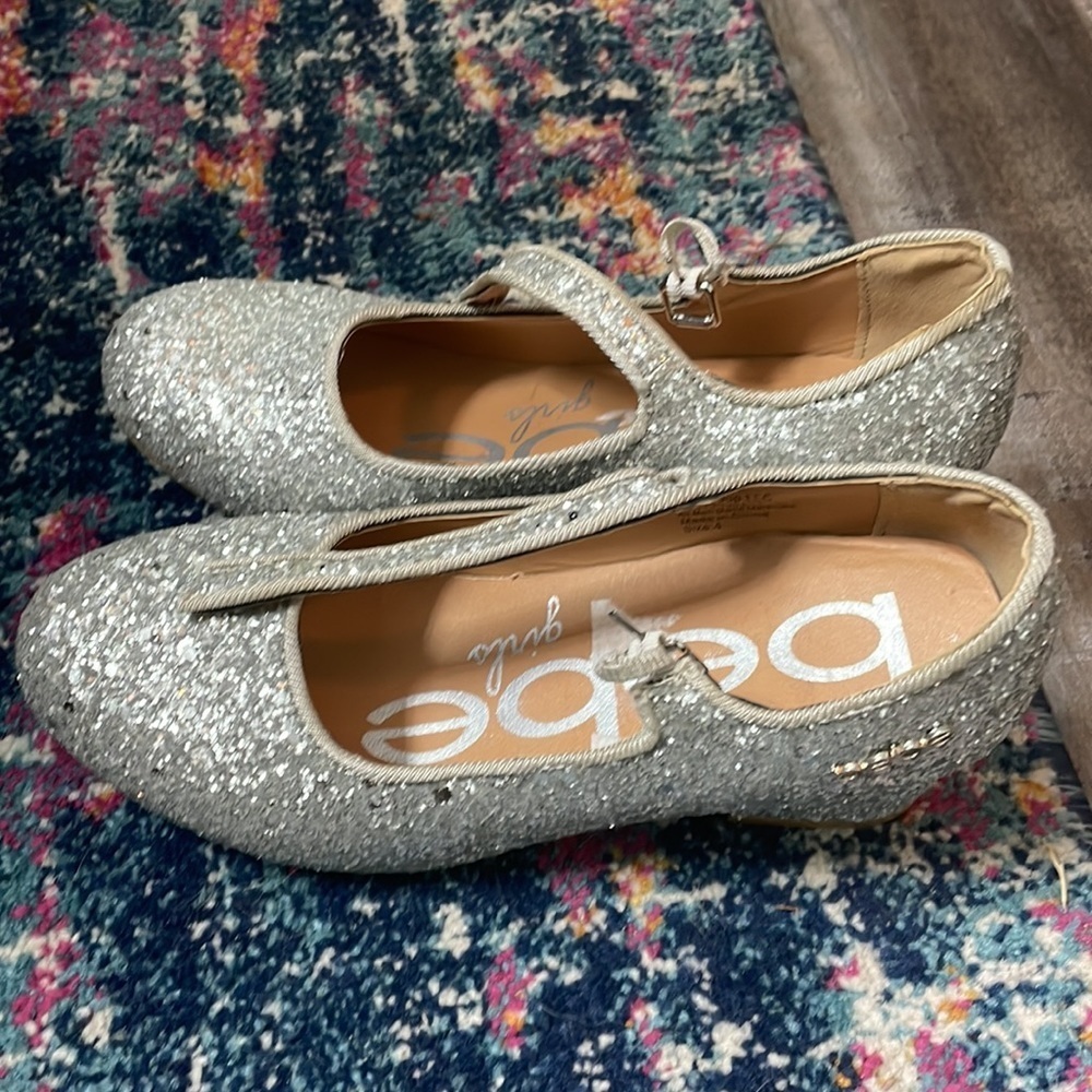 Bebe silver glitter sparkle Mary janes dress Shoes - Picture 2 of 7